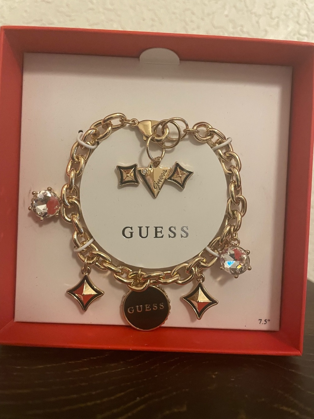 Guess Gold-Tone Charm Bracelet and Earrings Set NIB